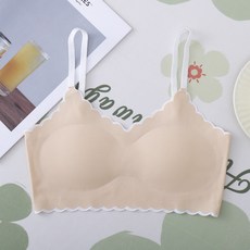 DFMEI 一片式女童成長型無鋼圈大碼吊帶少女內衣透氣無痕發育運動背心女