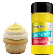 베이킹을 위한 베이커판 그린 슈가 스프링클 - 쿠키 케이크 팝 스크림미국산을 7온스 포레스트 장식 설탕 크리스탈, Lemon Yellow, 1