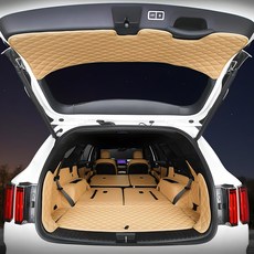 메이튼 차량 순정형 퀄팅 가죽 뉴 트렁크 풀커버 매트, 새들브라운, 기아 쏘렌토 MQ4 6인승