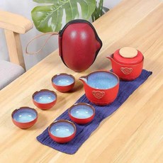 거위털 이불 고급 차 여행 세트 쿵푸 TeaSet 세라믹 휴대용 주전자 도자기 Teaset 가이완 컵 다도, 3.Style B