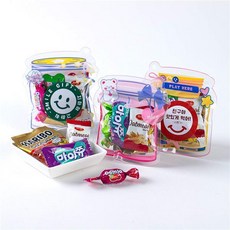 달콤한 당충전 간식 구디백 단체 간식 선물세트 단체 답례품 포장 꾸러미 스티커, 1개