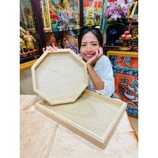 華誠 松木製 四角/八角 禮盤 托盤, 一塊,四角