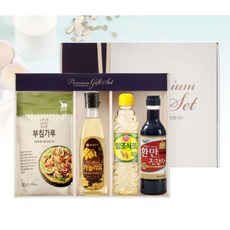 명절 건강 선물 세트 카놀라유 부침가루 양조식초 진간장 식용유 명절 설 추석 답례 회사, 1개