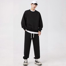 스타일닥터 남자 츄리닝세트 긴팔티 와이드팬츠 봄 레저 세트 커플룩