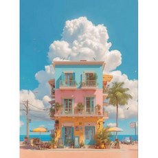 DIY 유화그리기 컬러 아트 디지털 유화 건축 풍경 핸드페인팅 성인용 선물 가정 벽 장식에 적합, 25)JY402-9