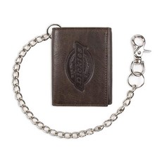 디키즈 Dickies 남성용 가죽 3단 지갑 다크 브라운. One Size