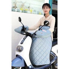 오토바이 무릎 담요 장갑 전기 자전거 스쿠터 방한 방풍 보온 배달 겨울 커버 바람막이 워머 보온 오토바이 바람막이 무릎 보호대, 연회색(엄지)광판누빔분체세트, 1개