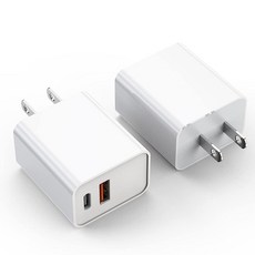 아이폰 17/16 충전기 블록 2개 세트 20W 듀얼 포트 PD 고속 USB C 벽면 충전기 어댑터 + USB A 빠른 충전 플러그 아이폰 에어/17/16/15/14/13/1, White, USB A+C, 2