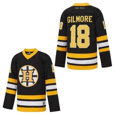 HAPPY 해피 18 Gilmore Jerseys 남성용 1996 영화 아담 샌들러 하키 저지 스티치 블랙. 3XL 103013
