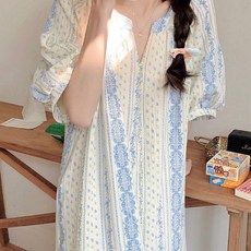 요루면 여성 여름 반팔 파자마 수유복 빅사이즈 잠옷