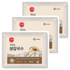 CJ 이츠웰 맛있는 생칼국수 1KG, 3개