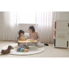 제네두리 접이식 테이블 좌식책상 교자상 아동용책상 디자인상, S, 라운드, 오렌지