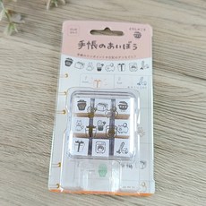 摸鼻子文房具 日本BEVERLY 手帳木質印章組 手帳裝飾 可愛圖案, 1組