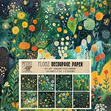 디커플리지 페이퍼 팩(24매 6 x6 ) 앤티크 로즈 가든 우아하고 세련된 플로럴 디자인의 시대를 초월한 세피아 꽃잎 공예 및 스크랩북용 빈티지 스타일의 종이