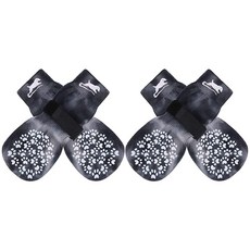 EXPAWLORER 발을 핥는 것을 방지하는 미끄럼 방지 강아지 양말 뜨거운 도로를 위한 강아지 신발 소형 중형 대형견을 위한 강아지 부츠 견목 바닥용 트랙션 컨트롤, 흑백