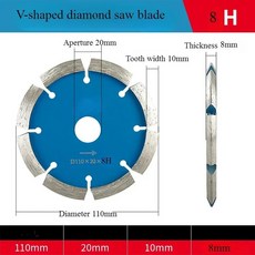 벽콘크리트 대리석 화강암 용 7/8/10mm 두께 슬롯형 셔블 블레이드 그루브 커팅 디스크가있는 다이아몬드, 03 8MM, 1개
