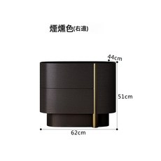 意式極簡高端設計師款實木床頭櫃, 2585煙燻色右邊(緩衝軌道)