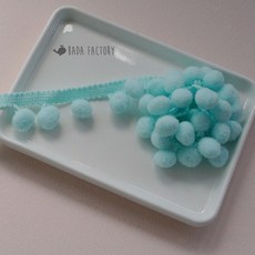 바다팩토리 마카롱 폼폼레이스 솜방울 레이스 10컬러, 6.아쿠아, 1개