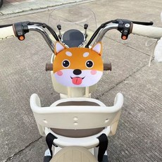 兒童機車防撞頭墊 摩托車龍頭防撞墊 兒童安全座椅保護, 可愛秋田犬防撞墊, 1個