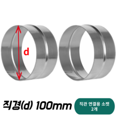 덕트몰 스파이럴 덕트 직관 연결용 소켓, 2개