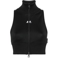 꾸레쥬 집업 크롭 베스트