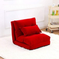 빈백 접이식 소파베드 1인용 2인용 패브릭 좌식 침대형 원룸 공간활용, 90CM 린넨 그레이 + 2개의 베개