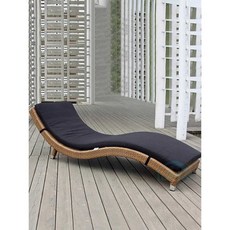 야외 라탄 썬베드 수영장 침대 발코니 안락 해변 썬배드, B. 다크 브라운 리클라이너 매트리스