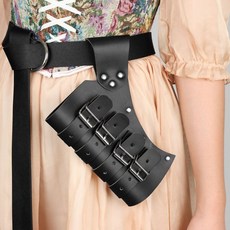 중세 바이킹 검집 벨트 가죽 칼집 코스프레 허리장식 무기 소품, 검정 칼집+벨트