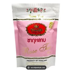 手標牌手標紅茶系列：手標紅茶、手標綠奶茶、手標金色紅茶、手標玫瑰花茶、手標咖啡、手標茶包，在家輕鬆享受道地泰式風味, 1個, 玫瑰150g