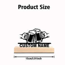 제작 맥주와 함께하는 기념품 금속 조각상 나무 받침대 탁상 장식 모험 테이블 조각품, 1. TA577