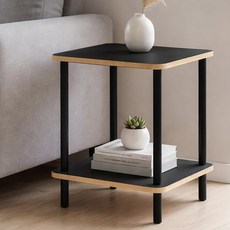 라온프리 사각 미니 침대 협탁, 블랙, 1개