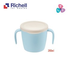 Richell 利其爾 TLI雙層餐具/副食品好幫手/不鏽鋼可進電鍋, 1個, 藍色-可拆式不鏽鋼雙耳杯
