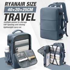 학교 배낭 에어 수하물 캐빈 대학 남성 40x30x20 여행 가방 비즈 여성 백팩 노트북 15.6인치, G y Blue