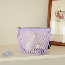 DFMEI 多巴胺立體三角網格收納包大容量女式便攜雜物零錢收納袋口紅化妝, 如圖