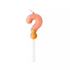 【柚子烘焙食品】問號造型蛋糕蠟燭 巧克力餅乾/草莓餅乾造型，單支裝, 1個, 草莓餅乾問號蠟燭