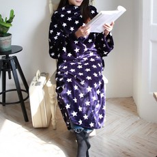 래시플 밍크 극세사 입는 담요 + 파우치