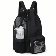 리파니 수영가방 스포츠백팩 메쉬 방수 운동가방 물병수납 헬스 러닝, 블랙