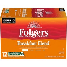 Folgers 클래식 로스트 미디엄 커피 큐리그 K컵 포드 32개 박스 4팩 240023, 12 Count (Pack of 1)