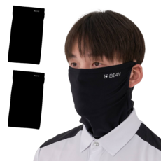 비안 자외선 차단 귀걸이 쿨 마스크, 블랙, 2개