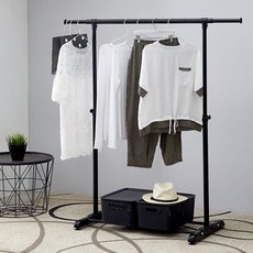 [국내생산] 업그레이드 스탠드형 옷걸이 철제 행거 모음 5종류 - 1단형 2단형, 스탠드 행거 1단 - 모던 블랙