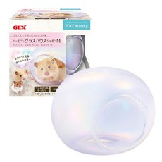 GEX 和諧玻璃屋氣泡M 附贈清潔玻璃材質 尺寸約12x11x9.5公分 適用於黃金鼠, 夢幻七彩, 1個