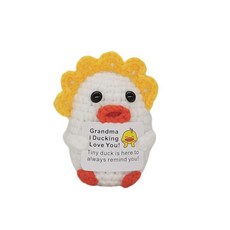 해외 Qyqkfly 재미있는 크로셰 핸드메이드 정서적 오리 정신적 지원 긍정적 격려 선물 할머니 생일 크리스마스 피클 감자 부활절 파티 장식또는 01 미국매장정품+ 172411, .0020.할머니를 위한 오리 01.