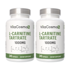 VitaCosmoX 비타코스모엑스 L-카르니틴 타르트레이트 1000mg 야채캡슐, 2개, 240정