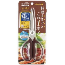 PLUS 料理剪刀 SC-200SW 咖啡色 輕巧易洗, 1個