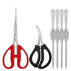 게가위 1개 + 새우가위 1개 + 게포크 4개, 레드+블랙, 1세트