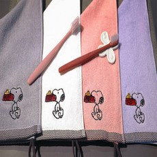 아트박스/송월타월 송월타월 스누피 블럭블랙 고리 핸드타올 5장