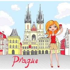 TS 人物0205(布拉格)-蝶谷巴特餐巾紙/藝術紙 Decoupage餐巾紙 藝術紙 DIY拼貼餐巾紙, 1個, 22.5x22.5