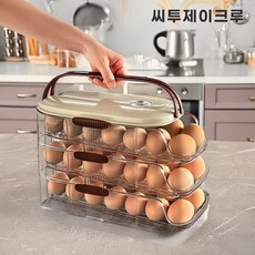 씨투제이크루 냉장고 계란케이스 보관함 트레이 40~35구 계란정리함, 1개