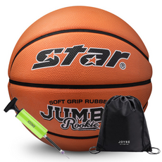 농구공 점보 루키 천연고무 소프트터치 최적의 그립감, 점보루키+JOYBE펌프&가방, 1개