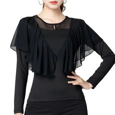 무용 쉬폰 라인댄스복 상의